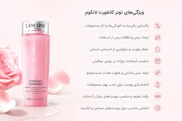 ویژگی های تونر کانفورت لانکوم