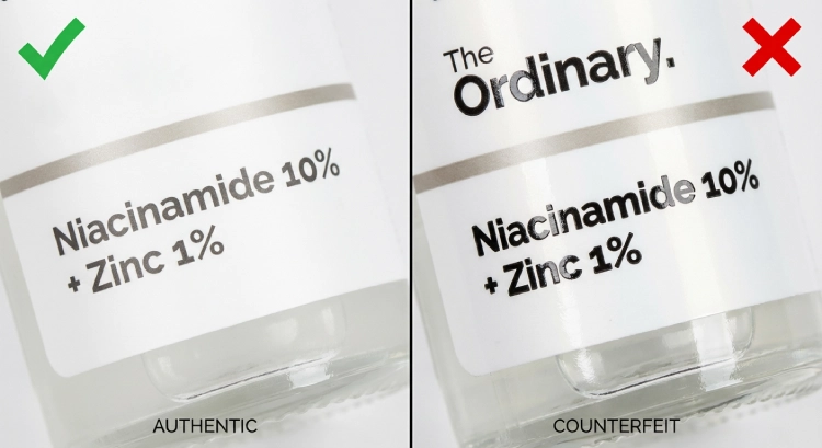 نوشته های روی سرم های اوردینری اصل و تقلبی