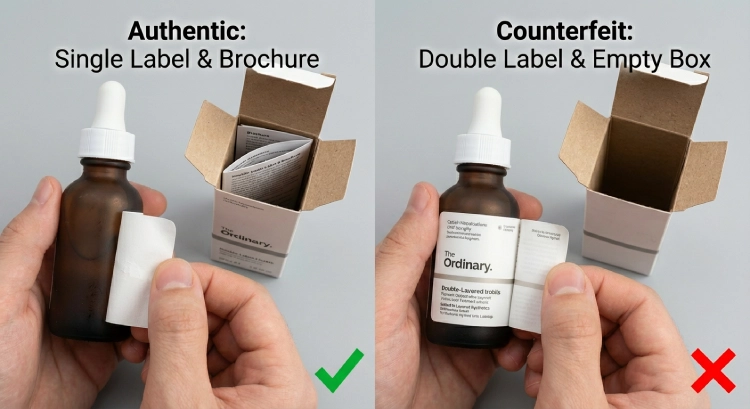 بروشور و لیبل معتبر سرم اوردینری اصل و تقلبی