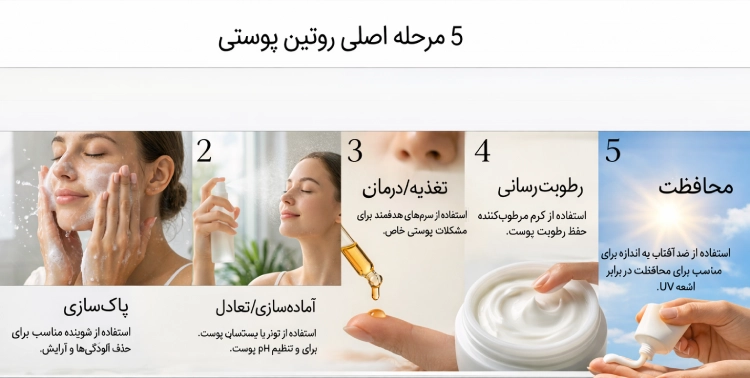 مراحل اصلی در روتین پوستی